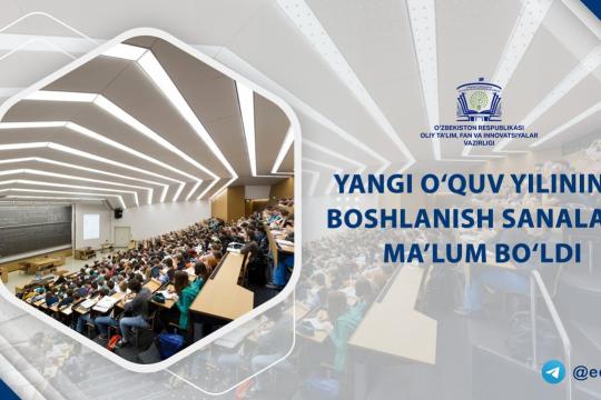 Yangi o‘quv yilining boshlanish sanalari ma’lum bo‘ldi