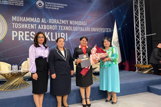 Muhammad al-Xorazmiy nomidagi Toshkent axborot texnologiyalari universitetida Janubiy Koreyada o'tkazilgan ixtirochi ayollarning xalqaro ko'rgazmasi "KIWIE-2022" doirasida tashkil qilingan tanlovning g'oliblarini taqdirlash marosimi bo'lib o'tdi.