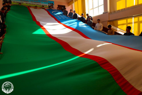 "The proud flag of Uzbekistan is flying!"