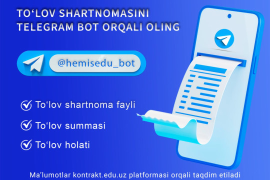 “HEMIS STUDENT” telegram boti rivojlanishda davom etmoqda