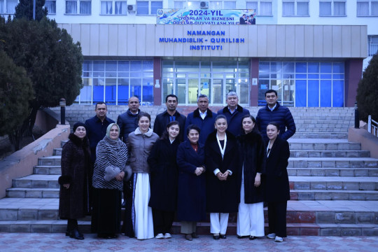 Bahodir Abdullaev, a graduate of NamECI, founder of BA Holding, visited the institute with his family members