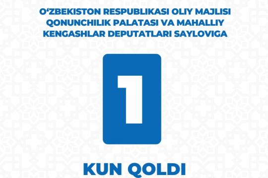 Oliy Majlis Qonunchilik palatasi va mahalliy Kengashlar deputatlari sayloviga 1 kun qoldi