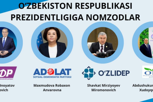 O‘zbekiston Respublikasi Prezidentligiga nomzodlarning salovoldi dasturi tasdiqlandi.