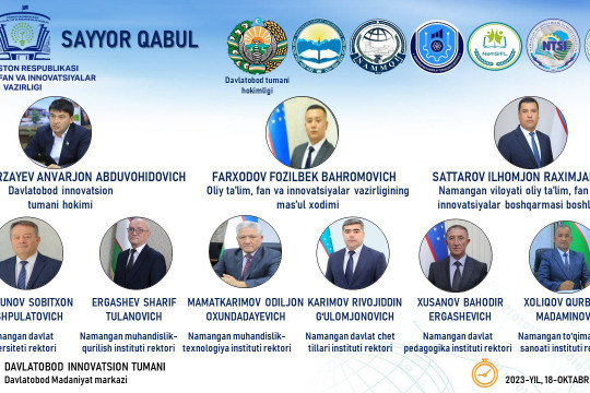 Today, October 18, at 3:00 p.m., a walking reception will be organized in the cultural center of Davlatabad district with the participation of the rectors.