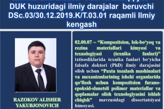 Dissertatsiyasi himoyasi